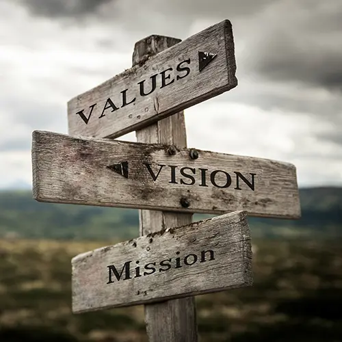 Values, Vision and Mission